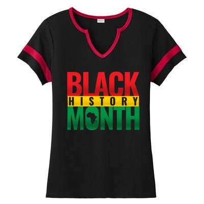 Black History Month African design Ladies Halftime Notch Neck Tee