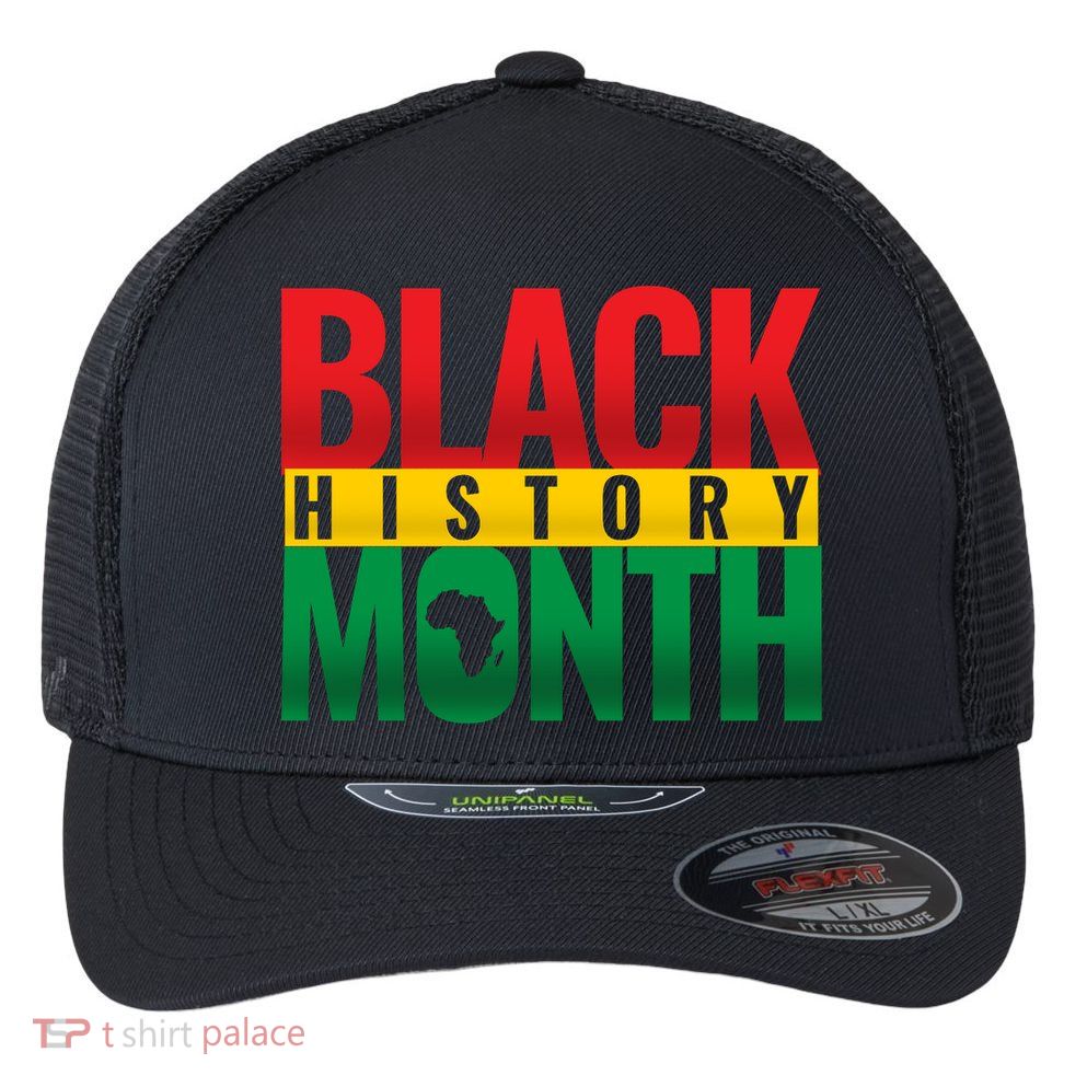 Black History Month African design Flexfit Unipanel Trucker Cap