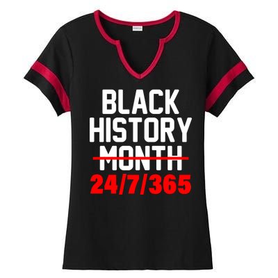 Black History Month All Year Ladies Halftime Notch Neck Tee