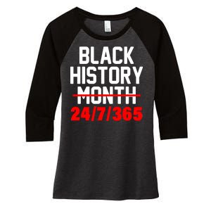 Black History Month All Year Women's Tri-Blend 3/4-Sleeve Raglan Shirt