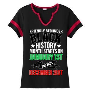 Black History Month All Year Long Ladies Halftime Notch Neck Tee