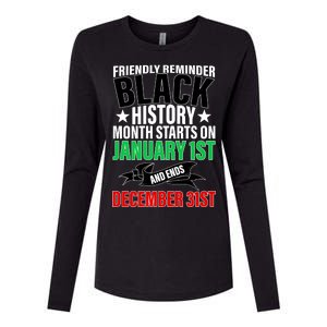 Black History Month All Year Long Womens Cotton Relaxed Long Sleeve T-Shirt