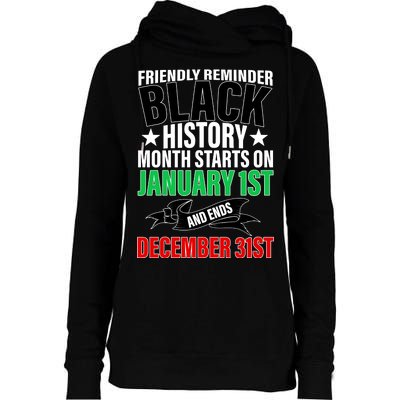 Black History Month All Year Long Womens Funnel Neck Pullover Hood