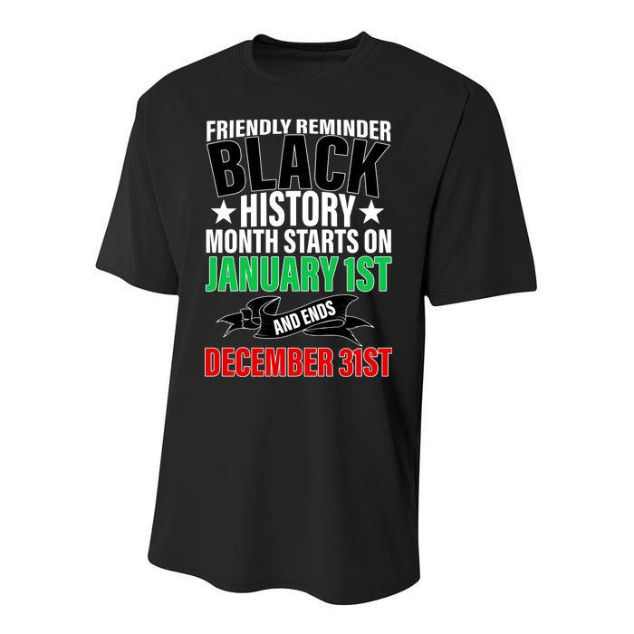 Black History Month All Year Long Youth Performance Sprint T-Shirt