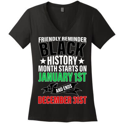 Black History Month All Year Long Women's V-Neck T-Shirt