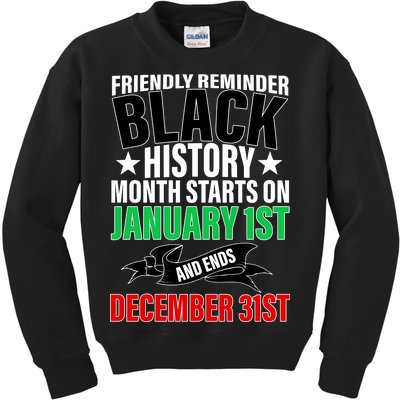 Black History Month All Year Long Kids Sweatshirt