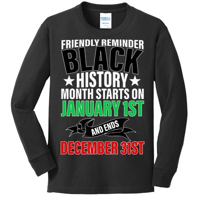 Black History Month All Year Long Kids Long Sleeve Shirt