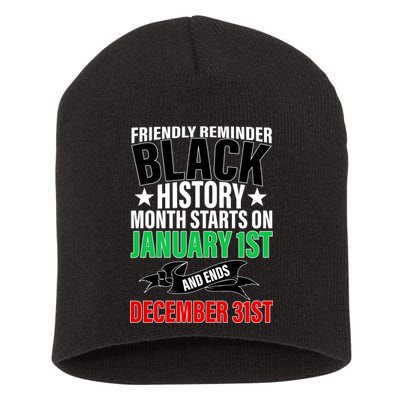 Black History Month All Year Long Short Acrylic Beanie