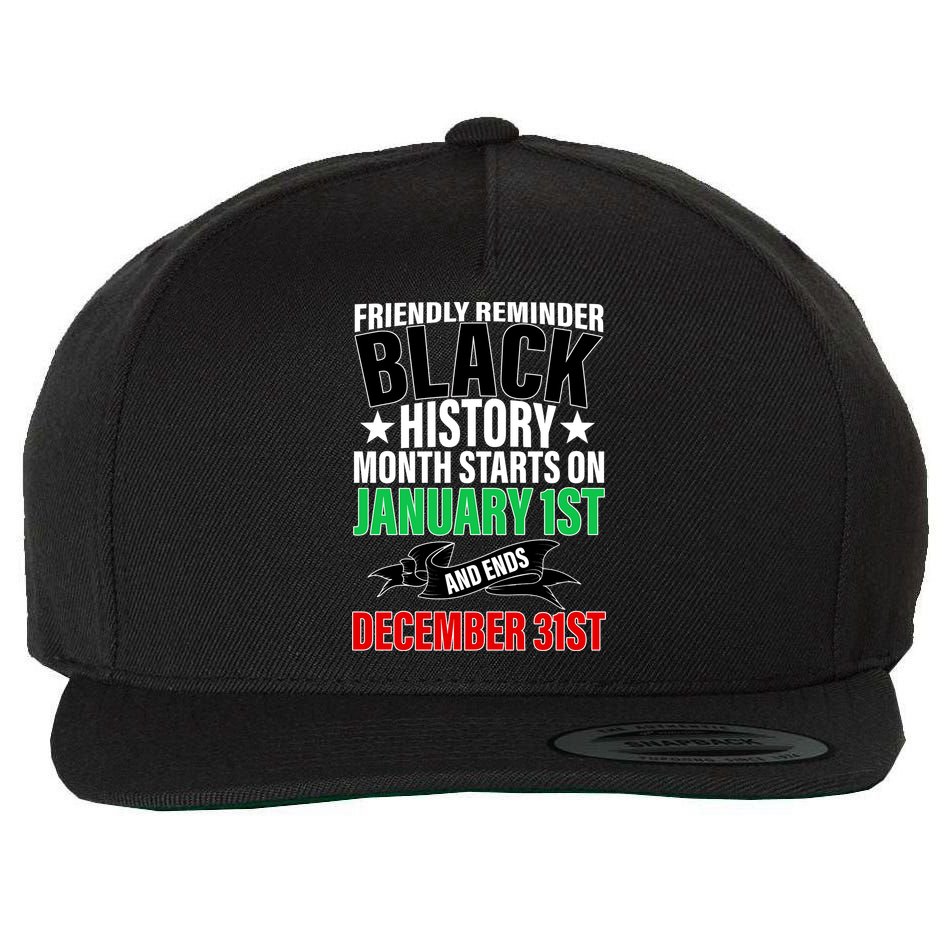 Black History Month All Year Long Wool Snapback Cap