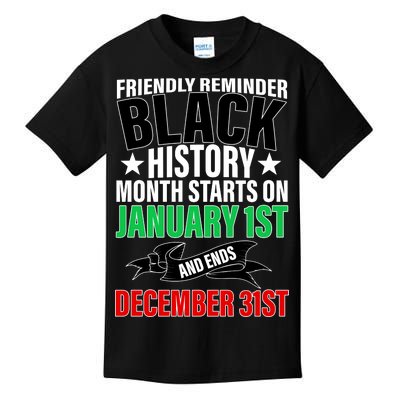 Black History Month All Year Long Kids T-Shirt