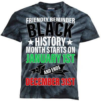 Black History Month All Year Long Kids Tie-Dye T-Shirt