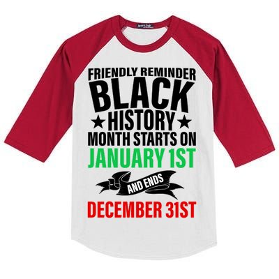 Black History Month All Year Long Kids Colorblock Raglan Jersey