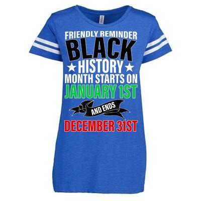 Black History Month All Year Long Enza Ladies Jersey Football T-Shirt