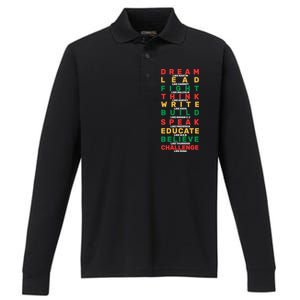 Black History Month Famous Figure Performance Long Sleeve Polo