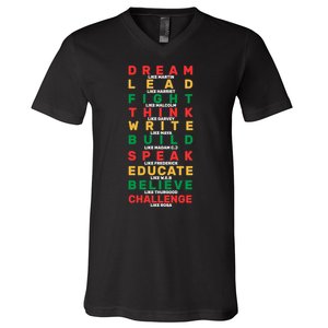 Black History Month Famous Figure V-Neck T-Shirt