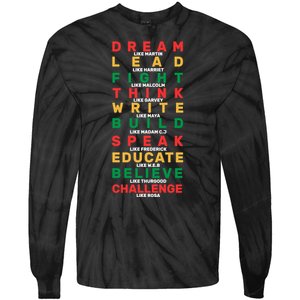 Black History Month Famous Figure Tie-Dye Long Sleeve Shirt