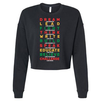 Black History Month Famous Figure Cropped Pullover Crew