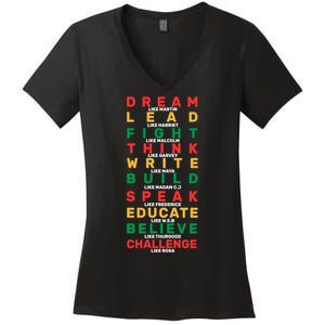 Black History Month Famous Figure Women's V-Neck T-Shirt