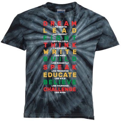 Black History Month Famous Figure Kids Tie-Dye T-Shirt