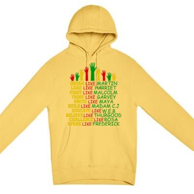 Black History Month Famous Figures Premium Pullover Hoodie