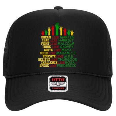 Black History Month Famous Figures High Crown Mesh Back Trucker Hat