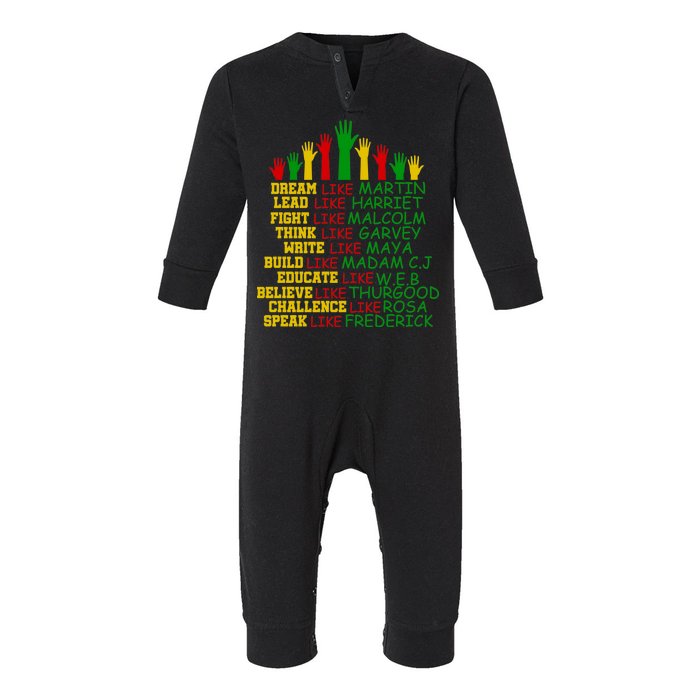 Black History Month Famous Figures Infant Fleece One Piece