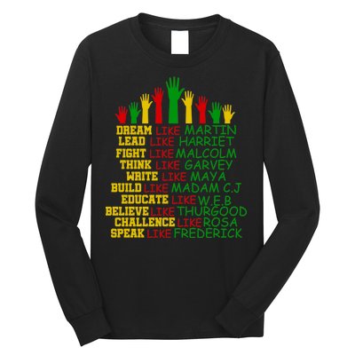 Black History Month Famous Figures Long Sleeve Shirt