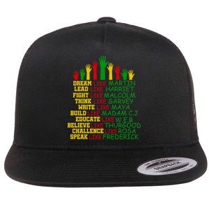 Black History Month Famous Figures Flat Bill Trucker Hat