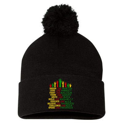 Black History Month Famous Figures Pom Pom 12in Knit Beanie