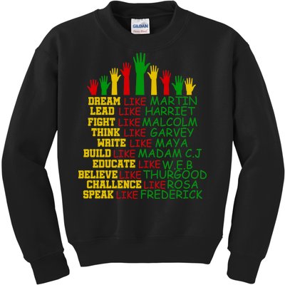 Black History Month Famous Figures Kids Sweatshirt