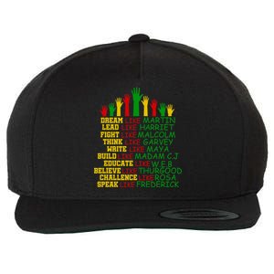 Black History Month Famous Figures Wool Snapback Cap