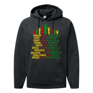 Black History Month Famous Figures Hands Performance Fleece Hoodie