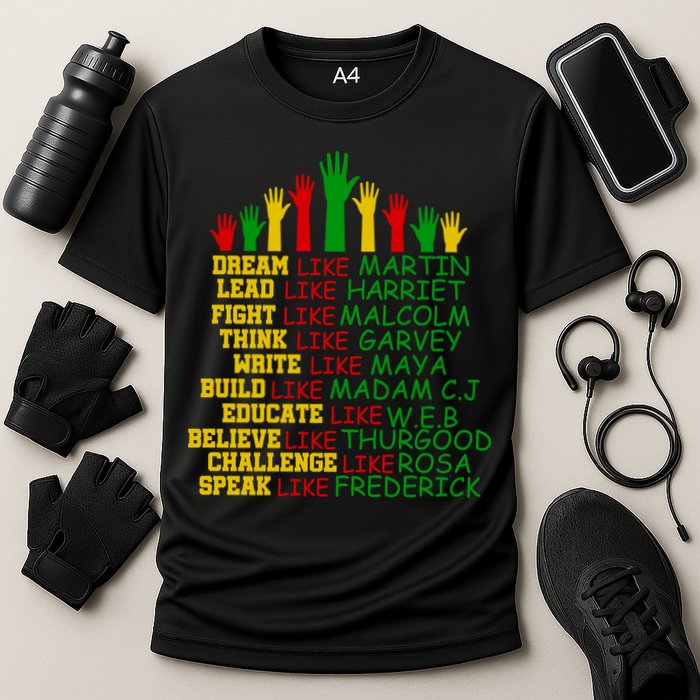 Black History Month Famous Figures Hands Cooling Performance Crew T-Shirt