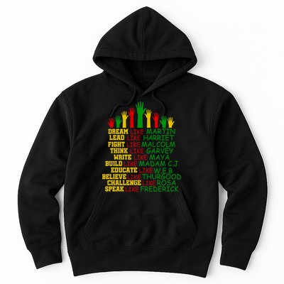 Black History Month Famous Figures Hands Hoodie
