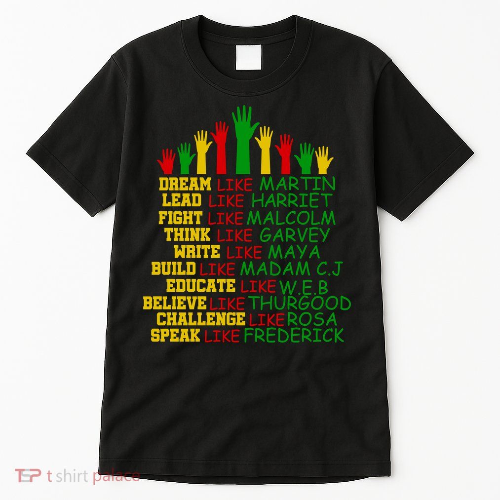 Black History Month Famous Figures Hands Tall T-Shirt