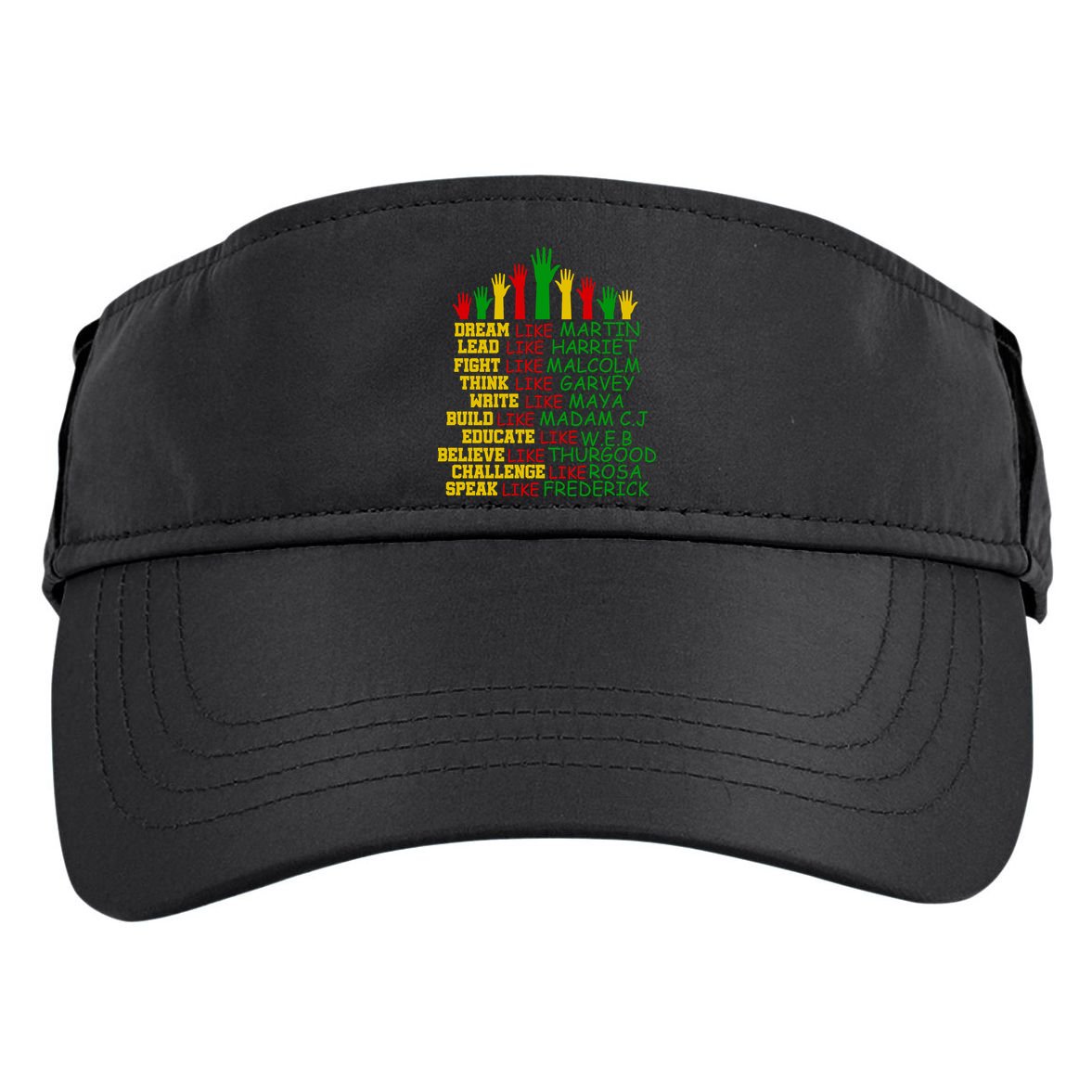 Black History Month Famous Figures Hands Adult Drive Performance Visor
