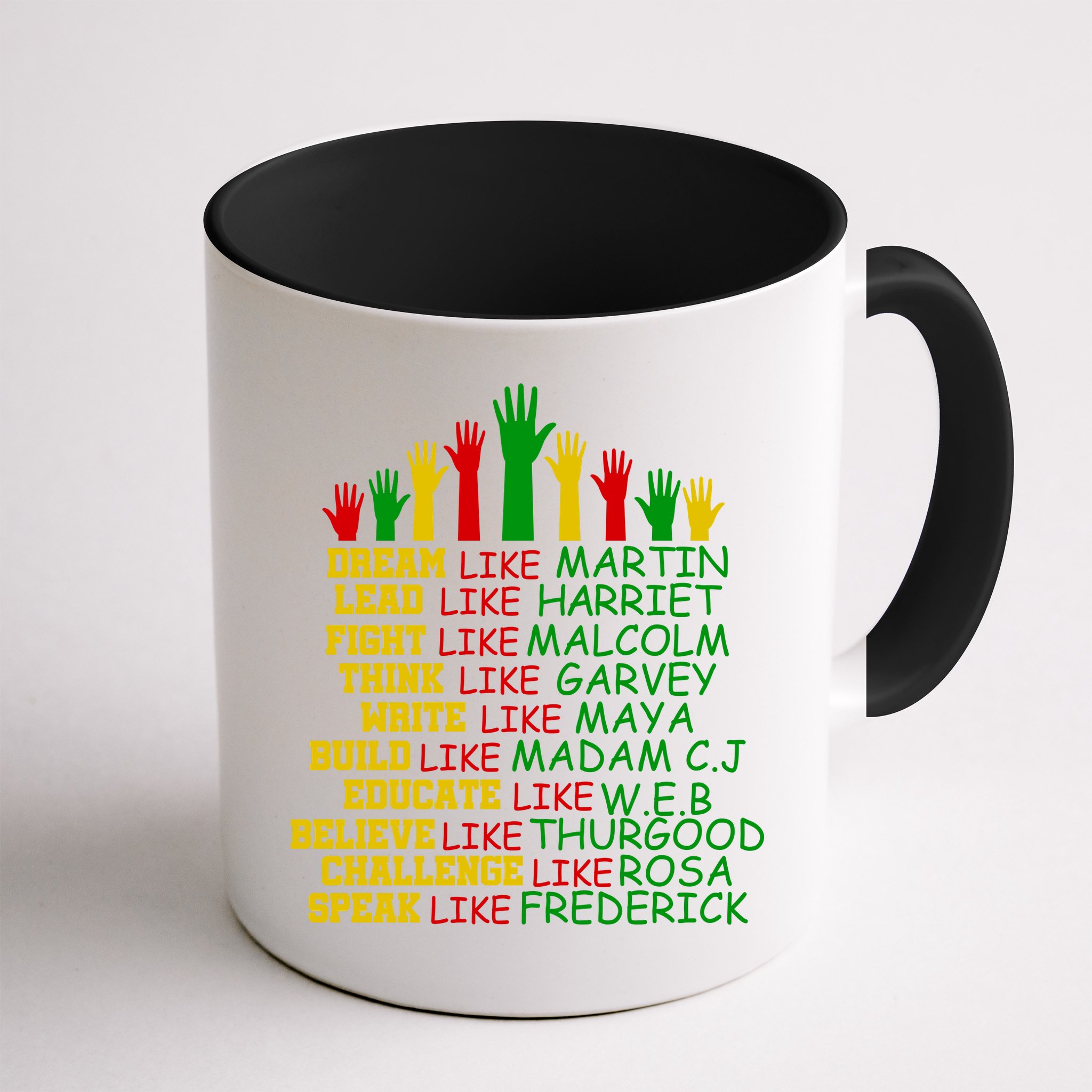 Black History Month Famous Figures Hands Mug