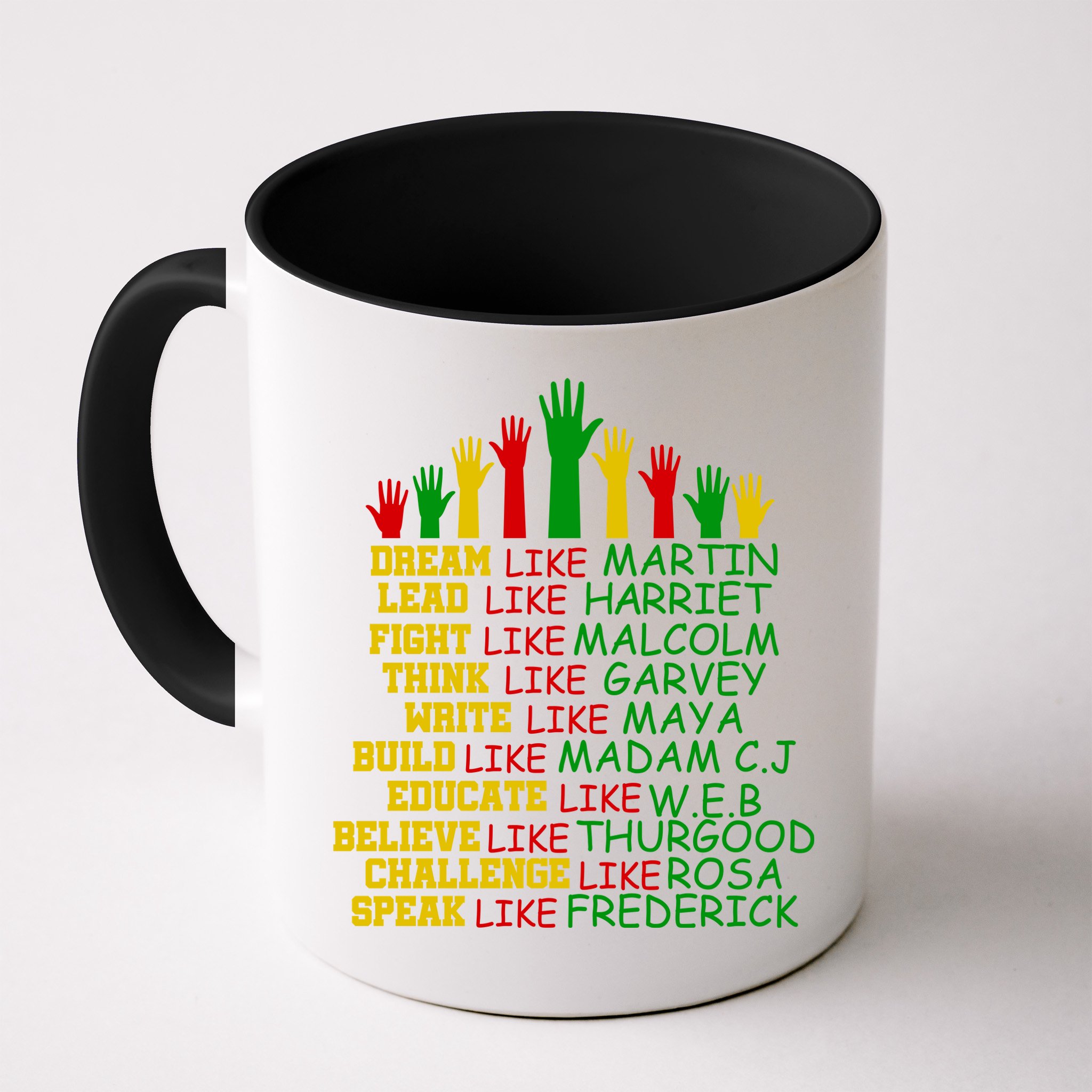 Black History Month Famous Figures Hands Mug