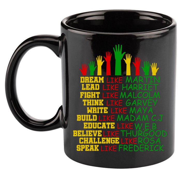 Black History Month Famous Figures Hands 11oz C Handle Ceramic Mug