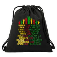 Black History Month Famous Figures Hands Drawstring Bag