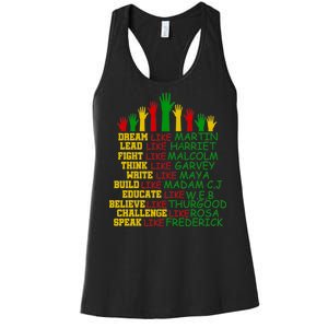 Black History Month Famous Figures Hands Women's Racerback Tank