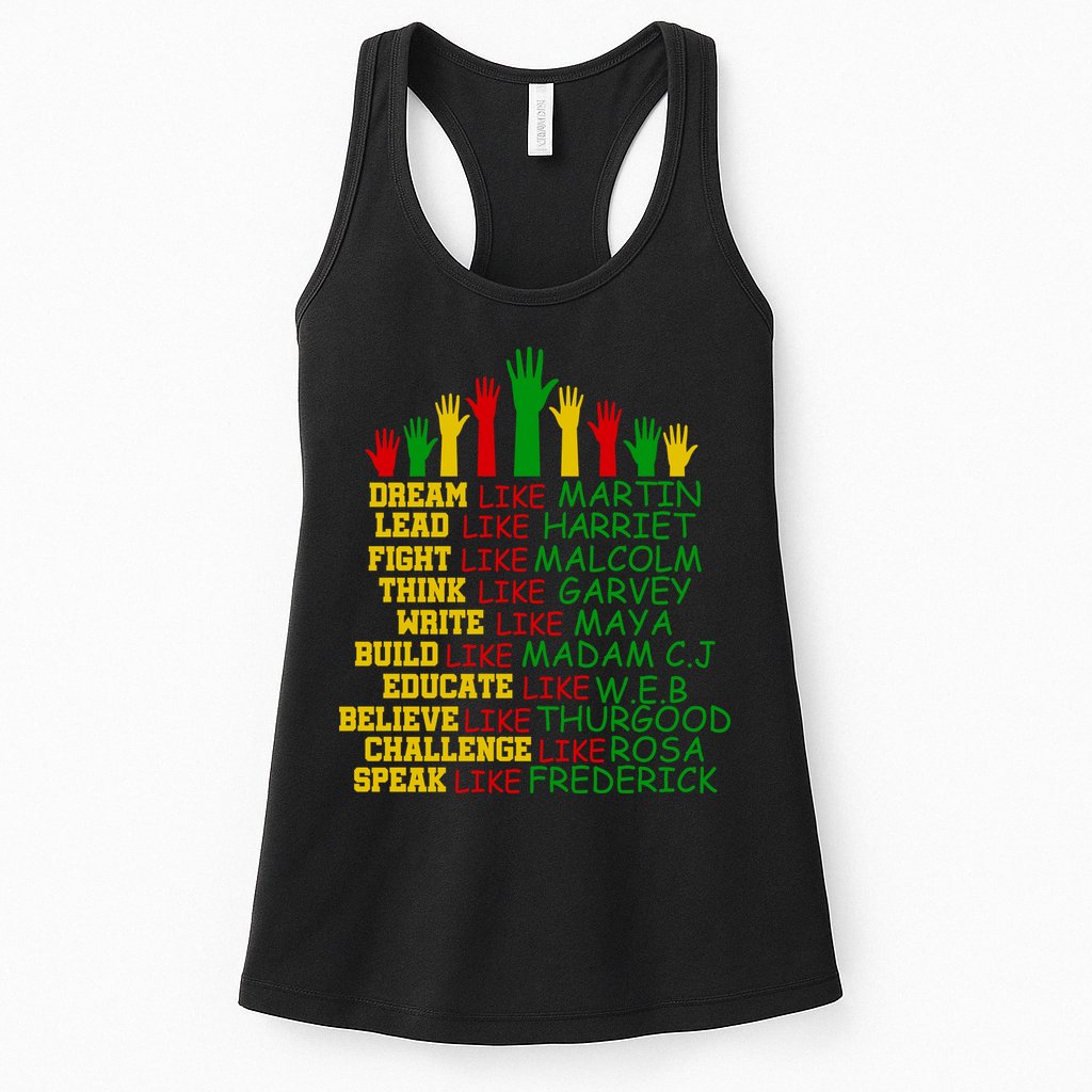 Black History Month Famous Figures Hands Womens Tank Top