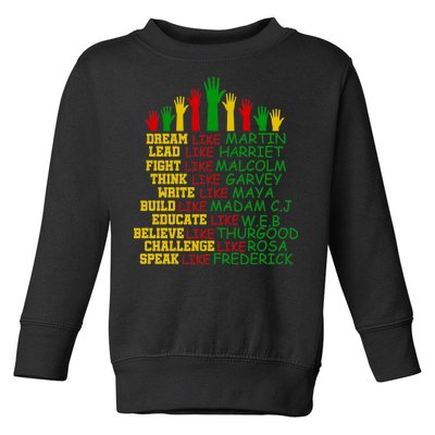 Black History Month Famous Figures Hands Toddler Sweatshirt