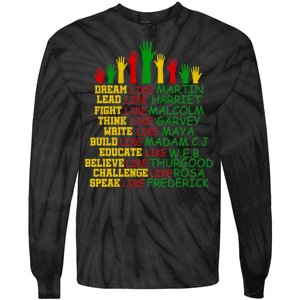 Black History Month Famous Figures Hands Tie-Dye Long Sleeve Shirt