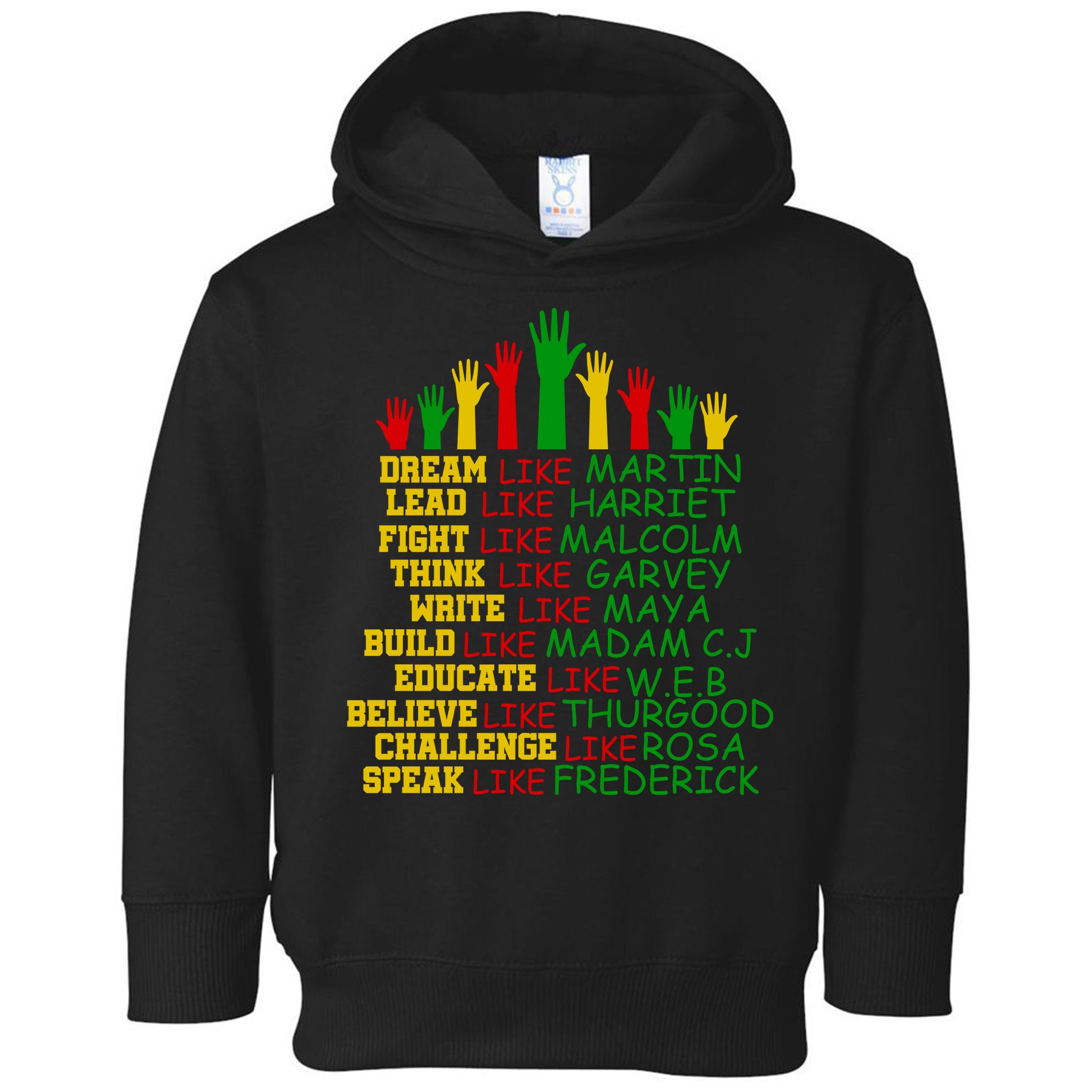 Black History Month Famous Figures Hands Toddler Hoodie