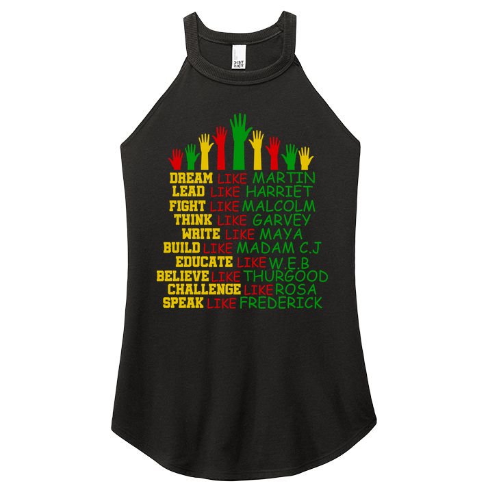 Black History Month Famous Figures Hands Women's Perfect Tri Rocker Tank