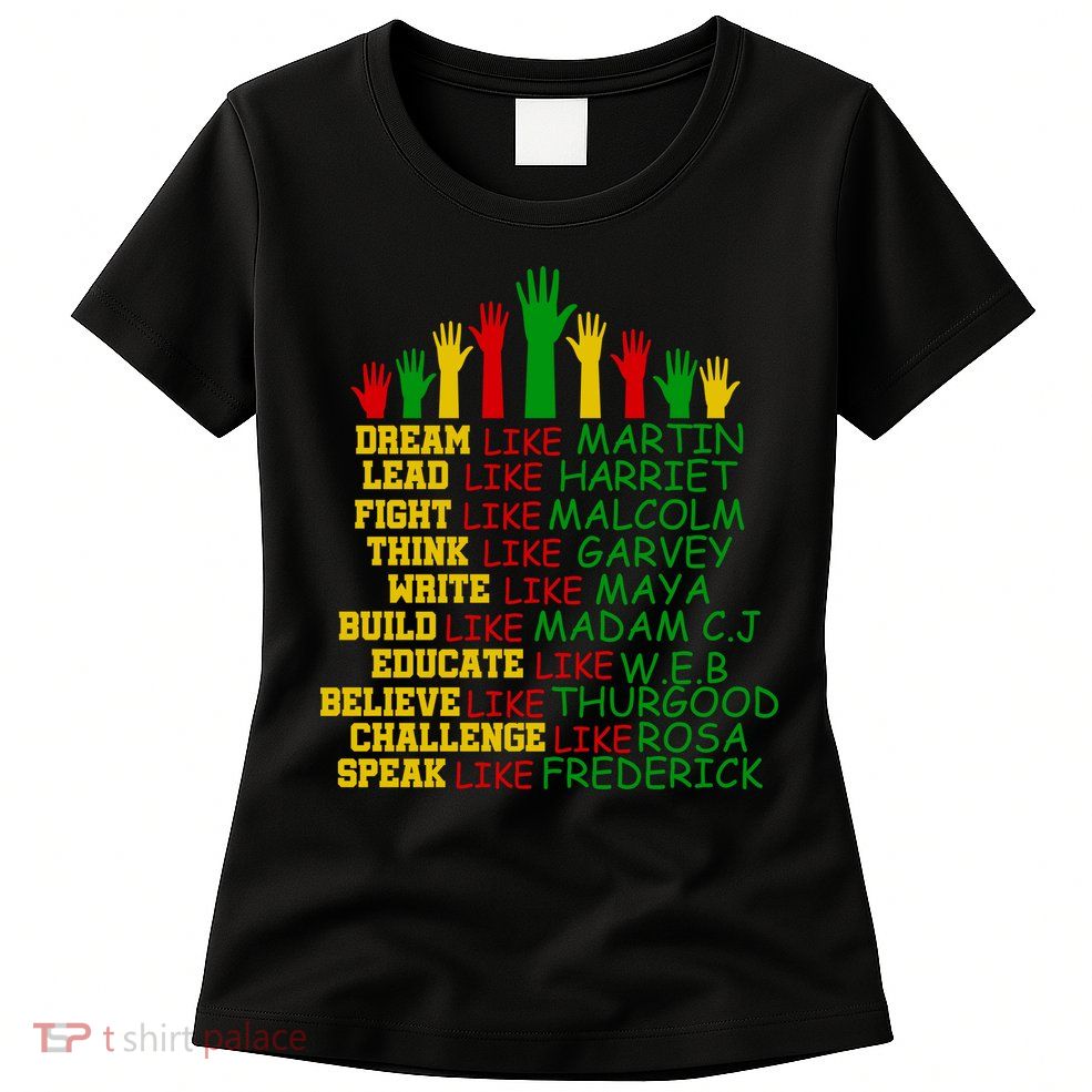Black History Month Famous Figures Hands Womens T-Shirt