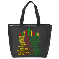 Black History Month Famous Figures Hands Zip Tote Bag