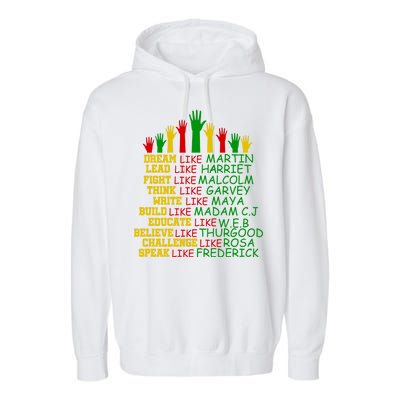 Black History Month Famous Figures Hands Garment-Dyed Fleece Hoodie