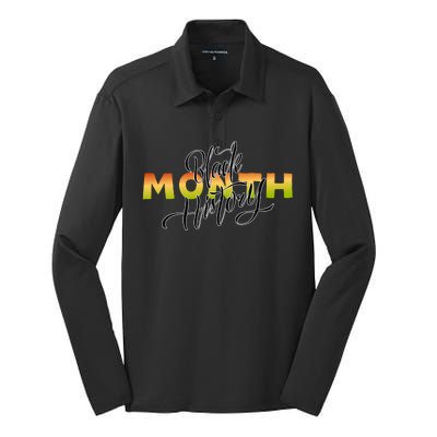 Black History Month February  Silk Touch Performance Long Sleeve Polo